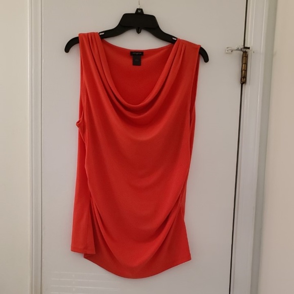 Ann Taylor Tops - Ann Taylor Orange Sleeveless Shirt Sz Large EUC